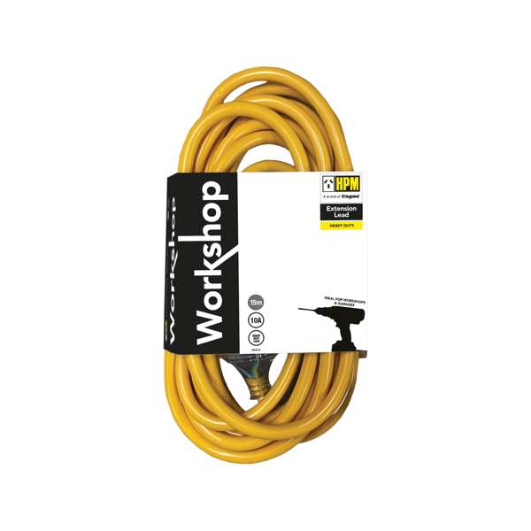 HPM 15m 10A 3 Core 1.0mm¬≤ Workshop Extension Lead