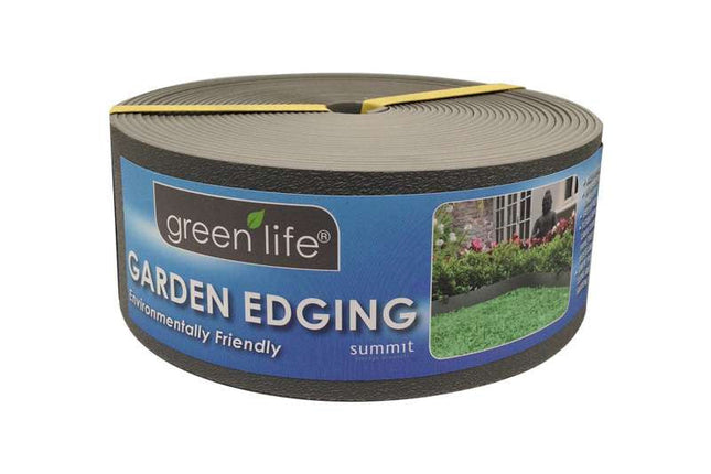 Garden Edging Plastic Slate Grey 10m x 75mm