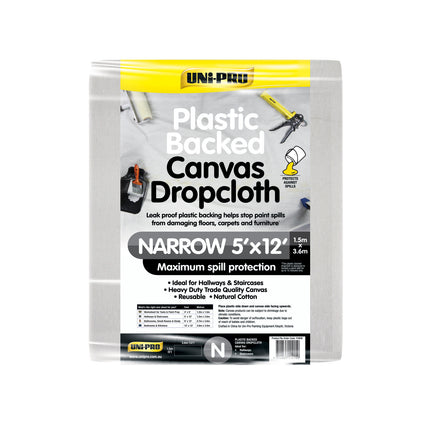 Uni-Pro Drop Sheet Plastic Backed Canvas 5 x 12