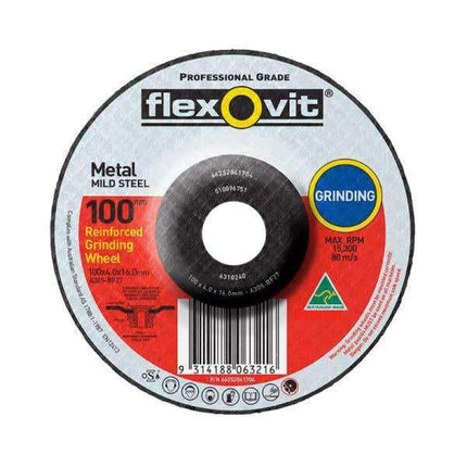 Flexovit Metal Grinding Wheel 100 x 4 x 16mm