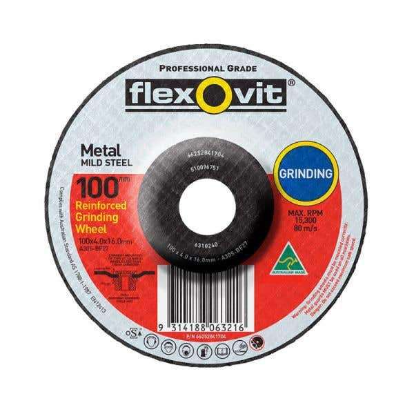 Flexovit Metal Grinding Wheel 100 x 4 x 16mm