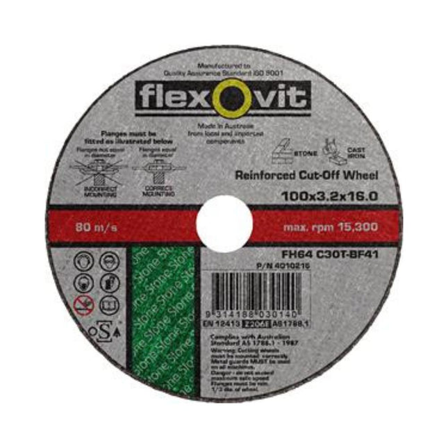 Flexovit Wheel Cut off Masonry 102 x 3 2 x 16