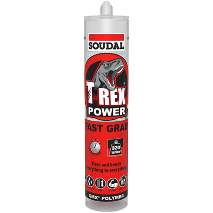 290 ml Cartridge T-Rex Power Fast Grab Adhesive – Clear – Instant Hold