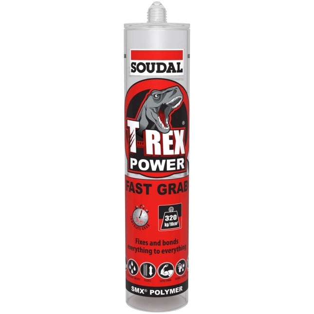 290 ml Cartridge T-Rex Power Fast Grab Adhesive – Clear – Instant Hold