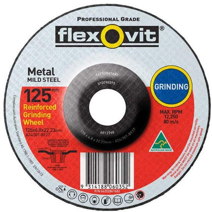 Flexovit Metal Grinding Wheel 125 x 6.8 x 22.2mm