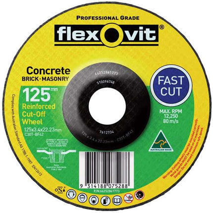 Flexovit Masonry Cut-Off Wheel 127 x 3.4 x 22mm