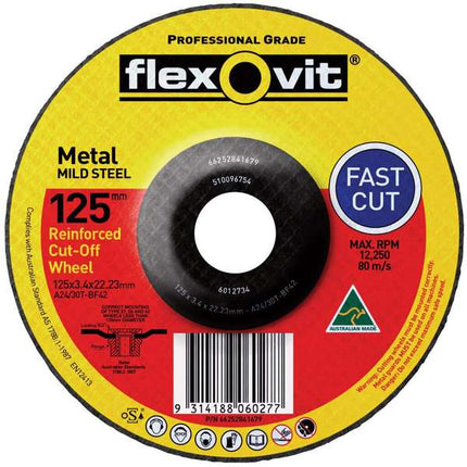 Flexovit Metal Cut-Off Wheel 127 x 3 4 x 22mm