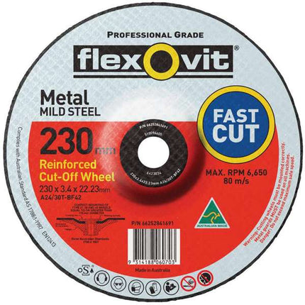Flexovit Metal Cut-Off Wheel 230 x 3.4 x 22.2mm