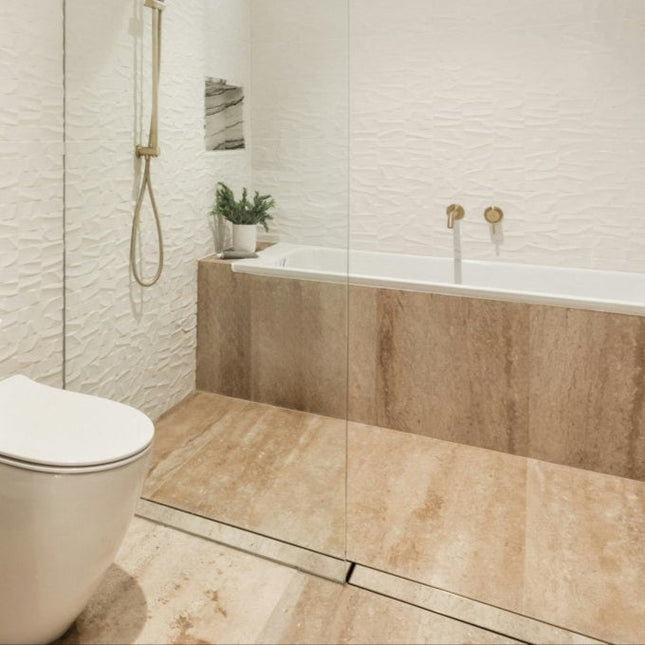 800mm SS Tile Insert Shower Drain – 100mm x 30mm, Centre 50mm Outlet