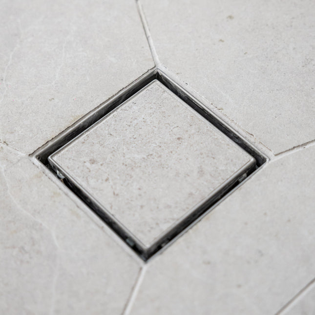 115mm Square Bermuda Chrome Floor Waste – 100mm Outlet