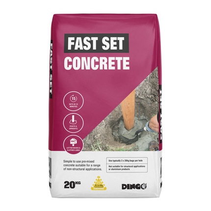 20kg Bag Fast‑Set Concrete Mix – Rapid Strength for Posts, Footings & Repairs