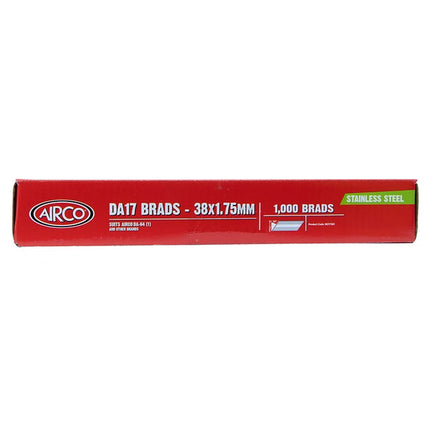 Airco DA17 Brad Nails 38mm Electro Galv - Box of 3000