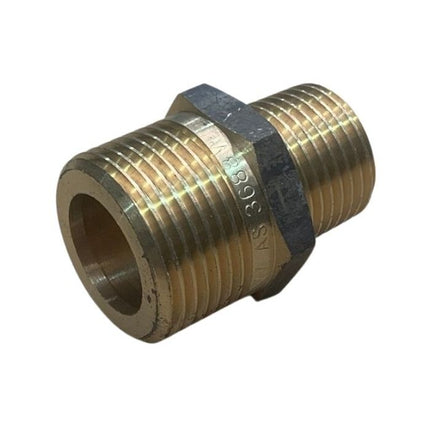 Brass Hexagonal Reducing Nipple – 20mm x 15mm LF
