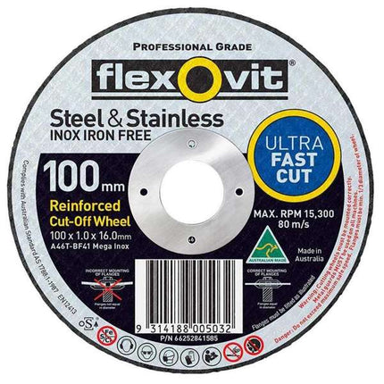 Flexovit Ultra Thin Cut-Off Wheel 100 x 1 x 16mm