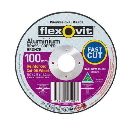 Flexovit Aluminum Cut-Off Wheel 100 x 2.5 x 16mm