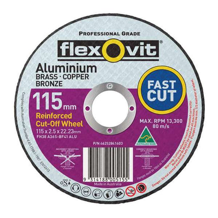 Flexovit Aluminum Cut-Off Wheel 115 x 2.5 x 22.2mm