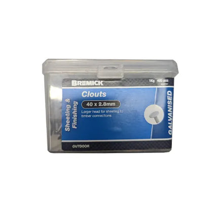 1kg Galvanised Clouts – 40mm x 2.8mm Roofing Nails