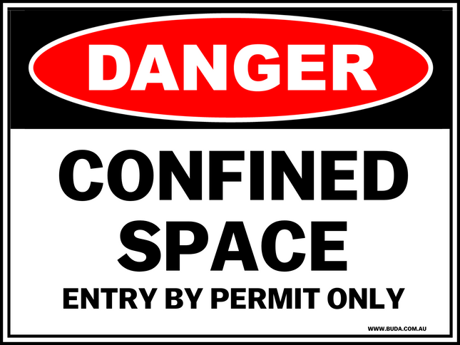 300 x 225 mm Confined Space Safety Sign – Durable, High-Contrast Warning
