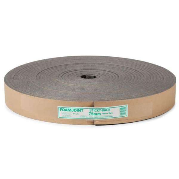 Foamjoint Sticky Back Adhesive Expansion Joint 75 x 10mm x 25m