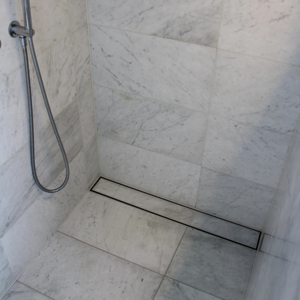 3000mm Plastic Strip Drain Kit – 100mm x 50mm, SS Tile Insert Grate