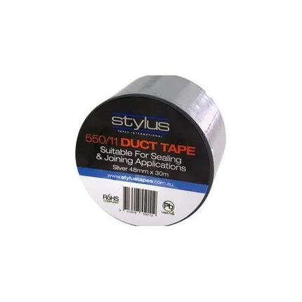 48mm x 30m Duct Tape – Black, Industrial Grade Cloth Tape