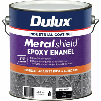 Dulux 4L Metalshield Epoxy Enamel Satin Black
