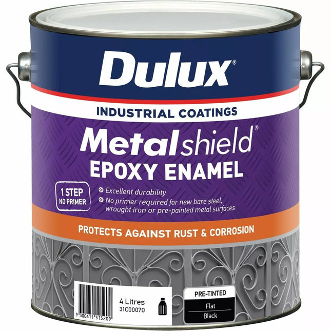 Dulux 4L Metalshield Epoxy Enamel Satin Black