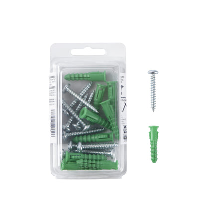 Anchor Screw Wallplug Green – 7mm x 35mm (Pk 100)
