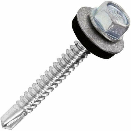 55mm Hex Head Self-Drilling Metal Screws – Galvanised Steel, 100 Pack