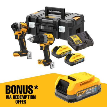 DeWalt 18V XR Brushless Compact 5.0Ah Powerstack Kit 2 Piece DCK2050H2T-XE