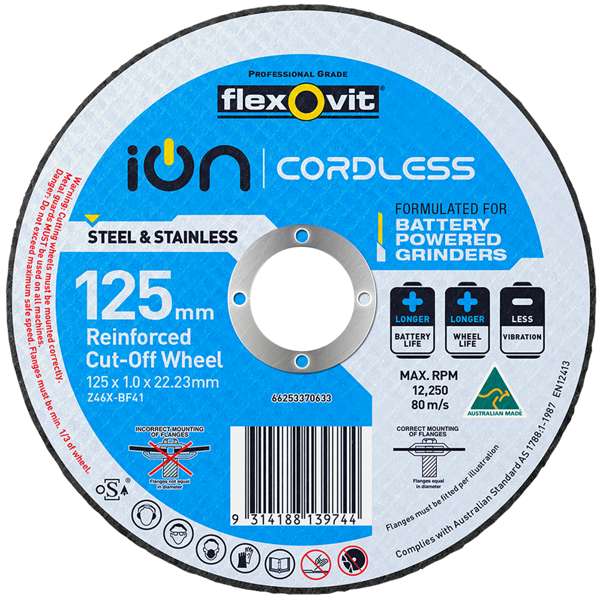 Flexovit 125mm Ion Cordless Reinforced Cut Off Wheel