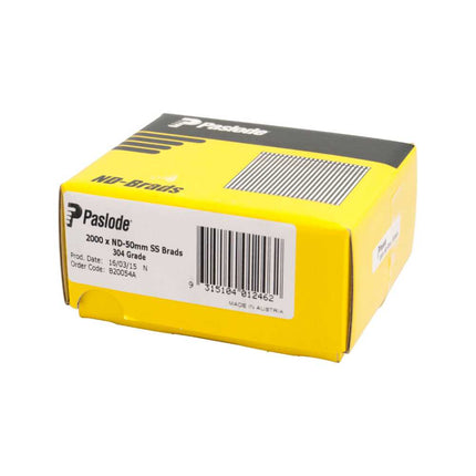 Paslode Impulse (Gas) Angled Brads 16G Stainless Steel 2000 -50mm