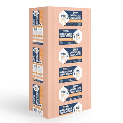 1200 x 410 x 60mm Underfloor EPS Insulation Panels – EXPOL Orange – Pack of 11
