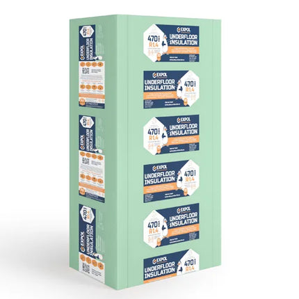 1200 x 470 x 60mm Underfloor EPS Insulation Panels – EXPOL Green – Pack of 10