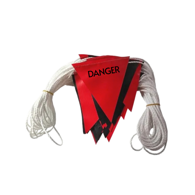 Flag Bunting Red Black Danger Flag Line 30m