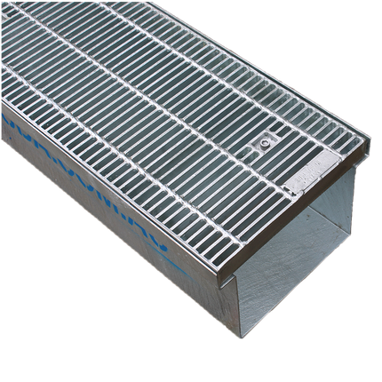 1.5m Length 200mm Wide 170mm Deep MEGAGUARD™ Heelguard Galvanised Box Grate – Class D Heavy Duty
