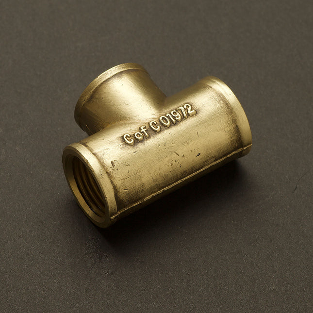 Brass Tee F-F-F – 15mm x 1/2"