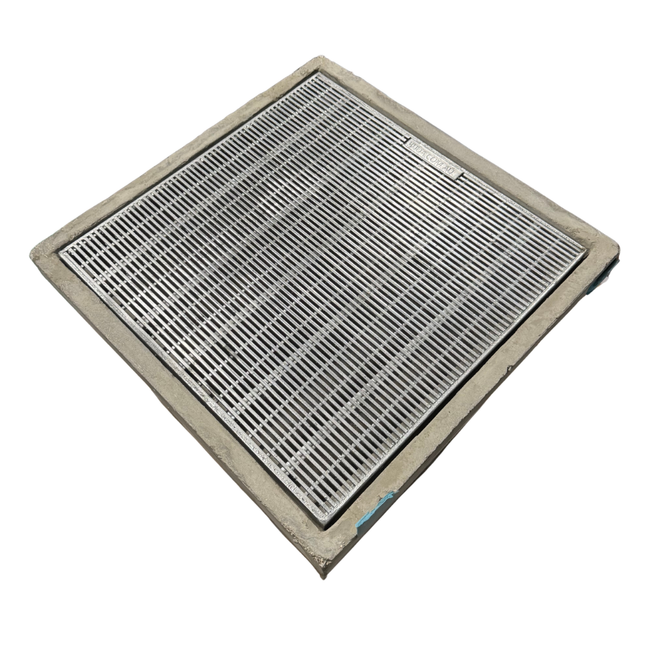 600 x 600 x 500mm GRC Pit with Drop-In Grate – Medium Duty – Heelguard