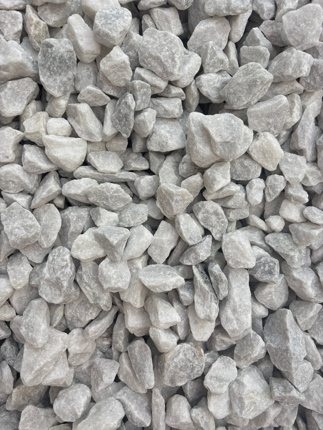 Snow White Marble Pebble 20mm (1T Loose)