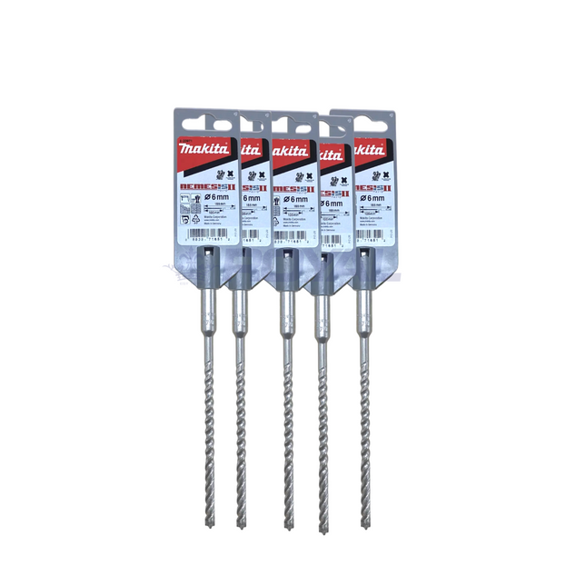 Makita NEMESIS 2 SDS PLUS 4-CUTTER 6mm x 165mm 5PK