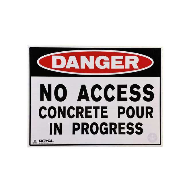 Safety Sign 'No Access Concrete Pour'