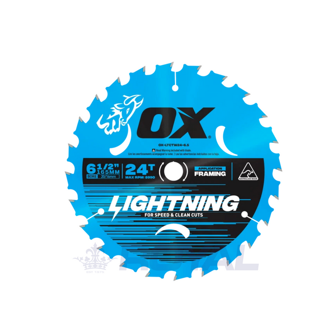 OX Pro Lightning 165mm Circular Saw Blade - 40T
