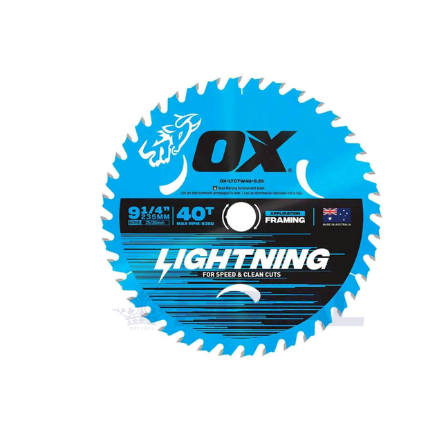OX Pro Lightning 235mm Circular Saw Blade - 40T
