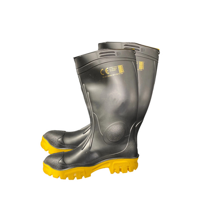 Black Gumboot with Safety Toe Stimela 'Foreman' US 7
