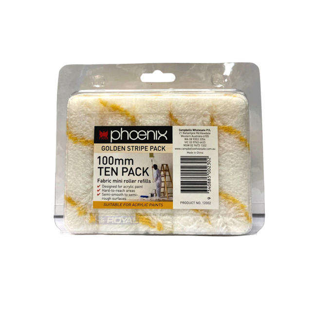 Phoenix 100mm 10PK Gold Stripe Mini Fabric Covers