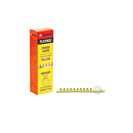 Ramset Yellow Power Loads – Cartridge 6, 8/11M (100/Box)