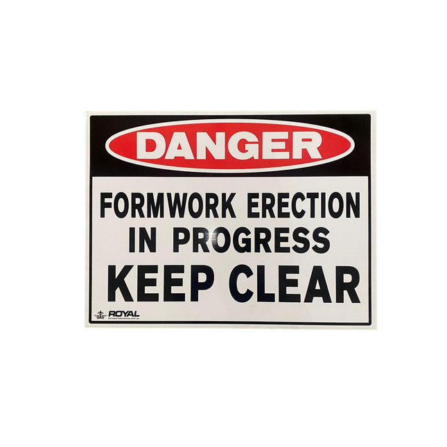 Safety Sign 'Formwork Erection in Progress'