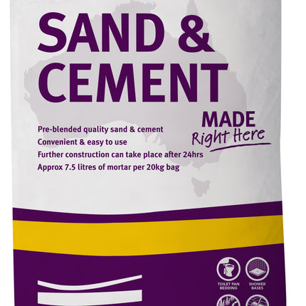 20kg Bag Sand/Cement Blend – General Purpose Mortar Mix (84 Bags per Pallet)