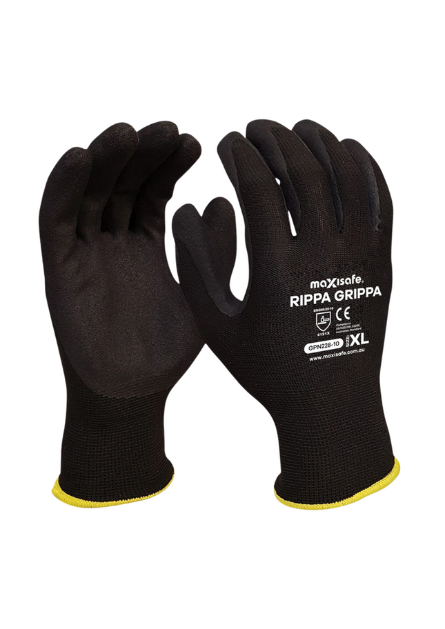 Black Grippa Gloves - Extra Large