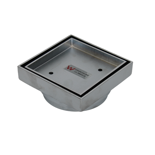 115 mm Tile Insert Square Floor Waste – Chrome – 100 mm Outlet